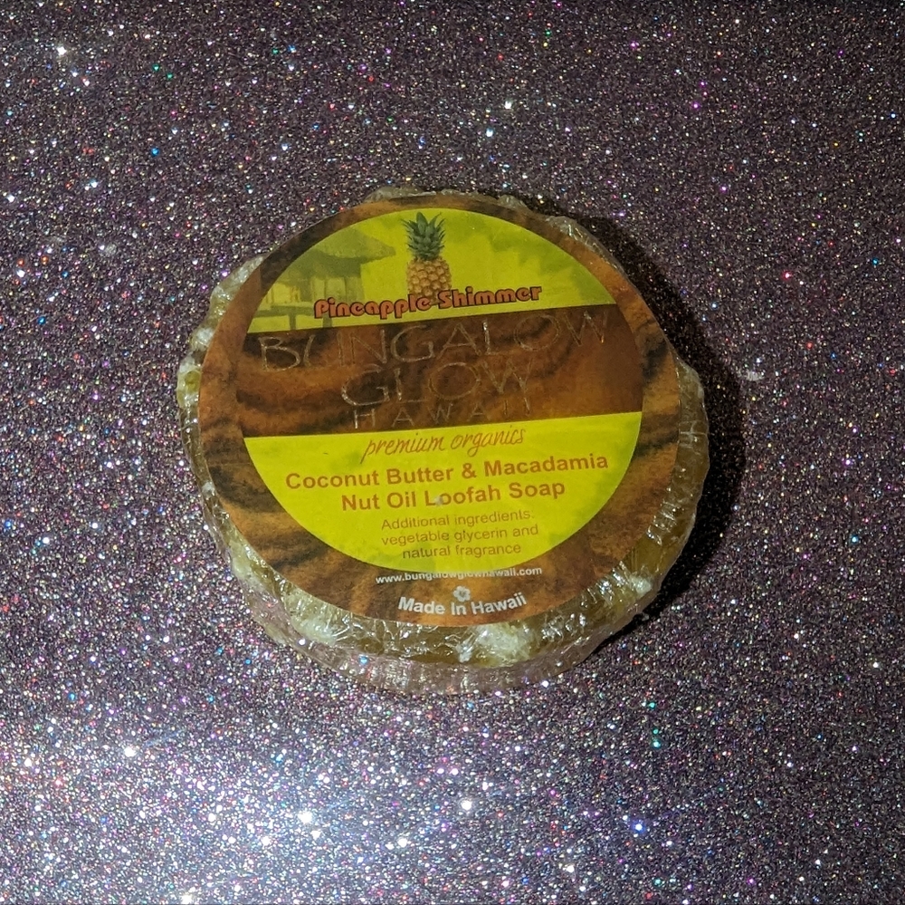 Pineapple Shimmer Bungalow Glow Hawaii Coco Loofah Soap - Exfoliate & Pamper!